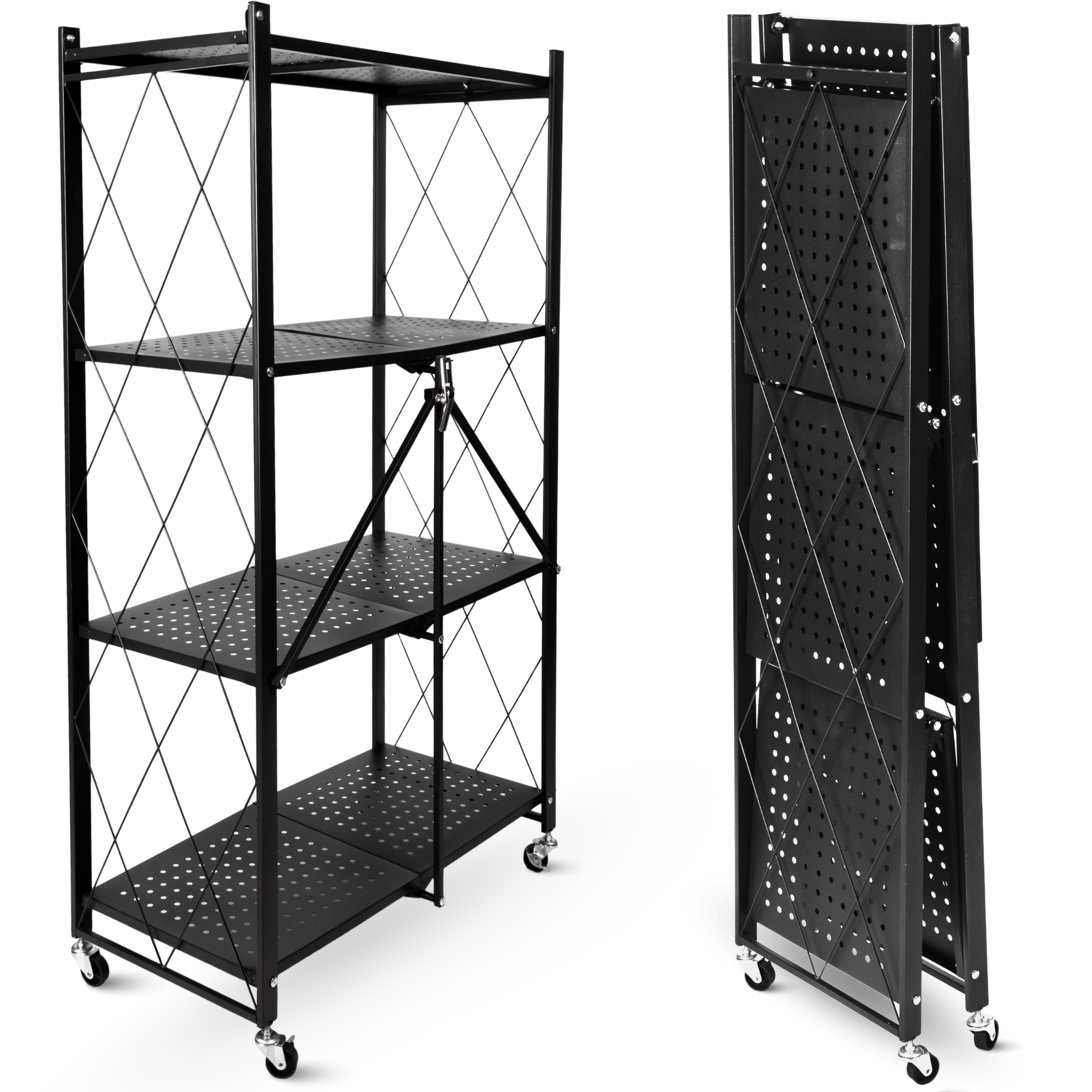 Klappbares Regal mit 4 Etagen 72x34x127 cm