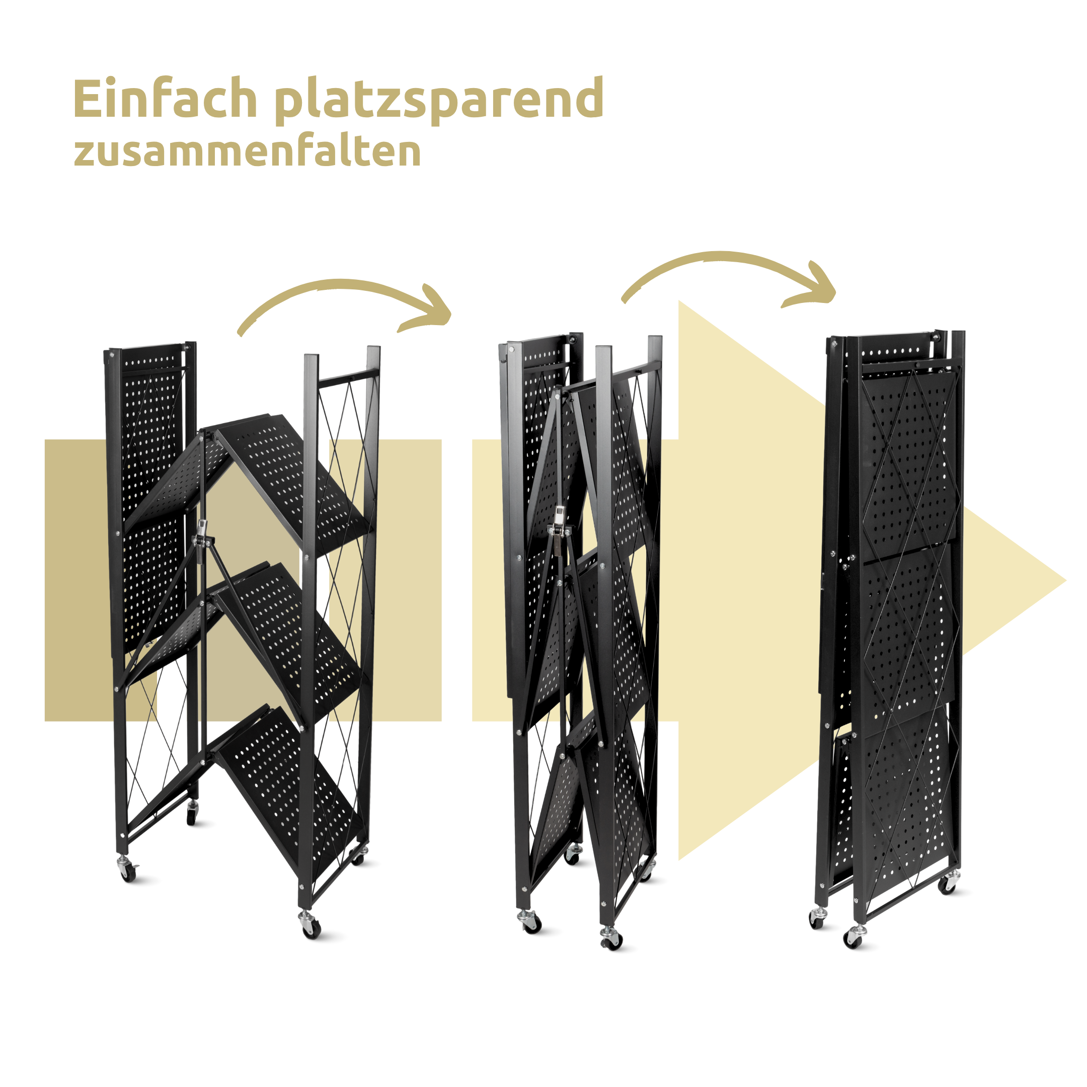 Klappbares Regal mit 4 Etagen 72x34x127 cm