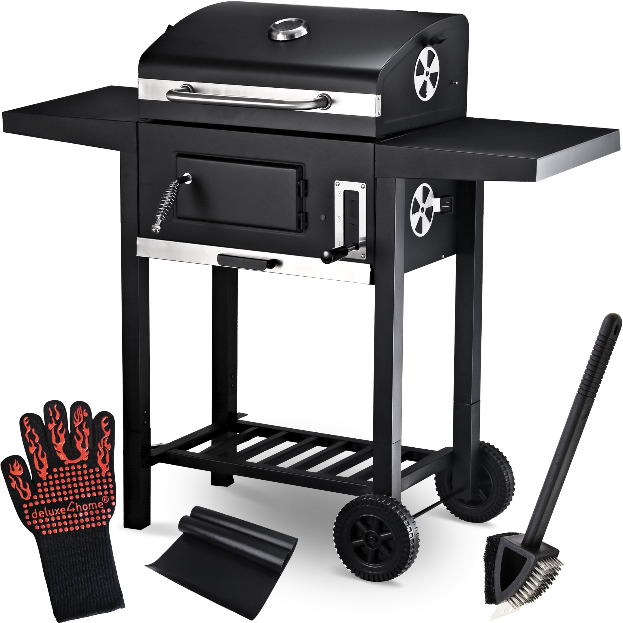 Holzkohlegrill mit Deckel