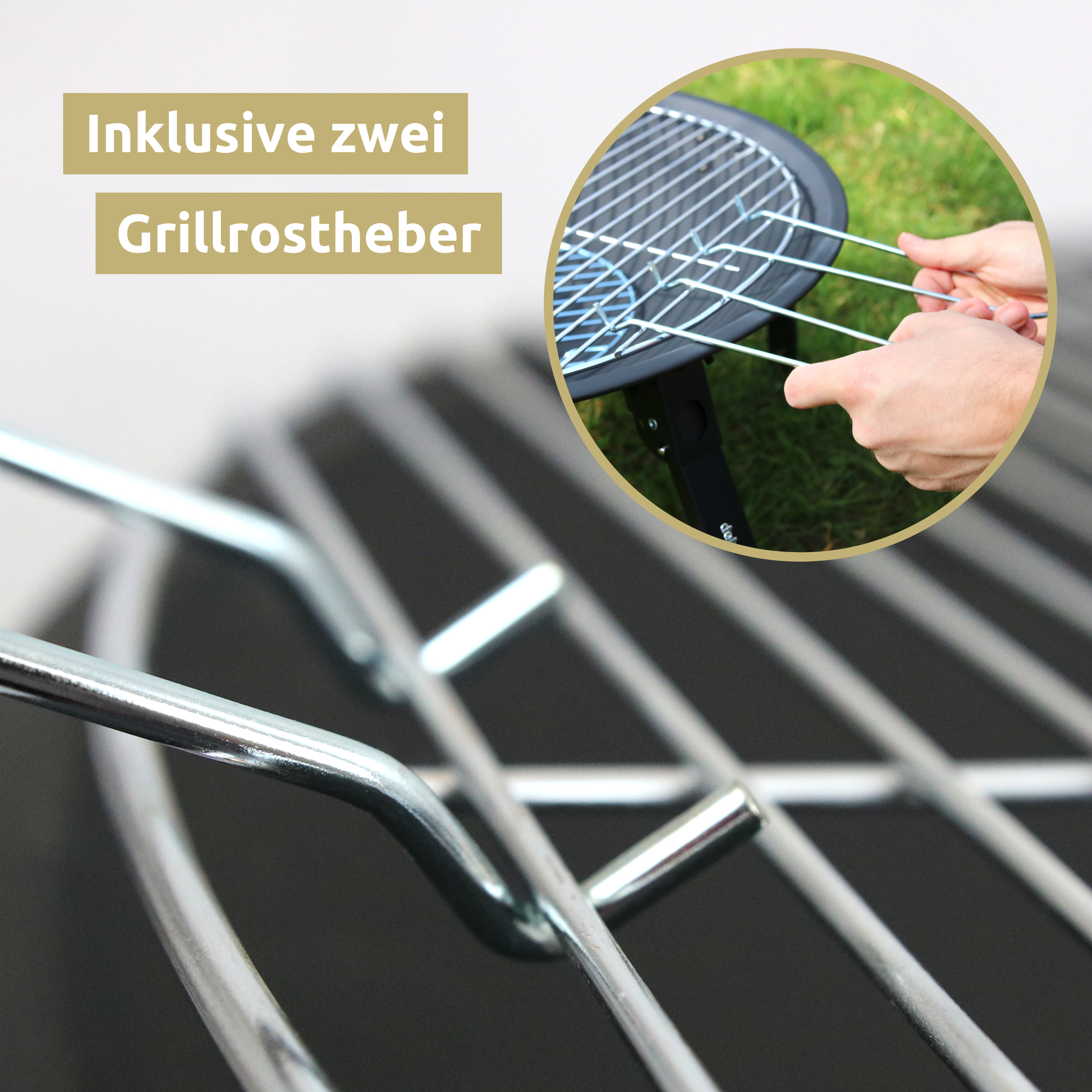 Feuerschale XL I Grillrost + Funkenschutzdeckel I 55 cm Durchmesser, schwarz