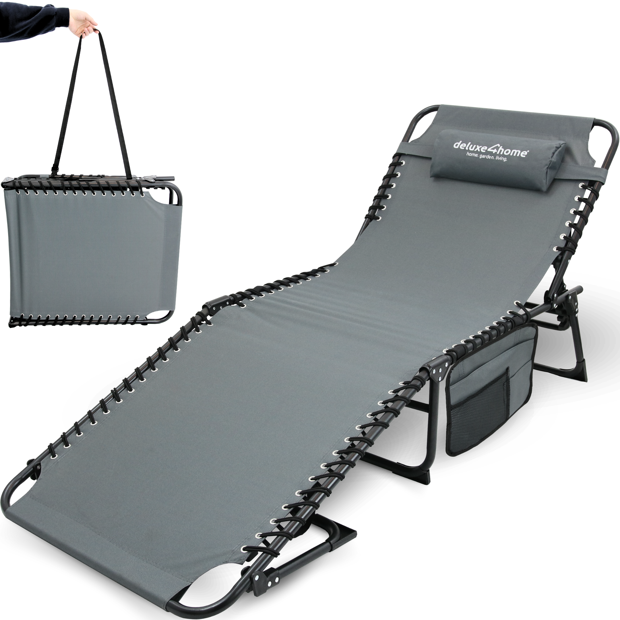 Sonnenliege Klappbar mit Kopfstütze