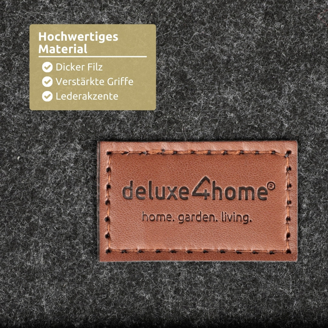 XL Multifunktions Korb I Filztasche für Brennholz, Einkauf, Aufbewahrung