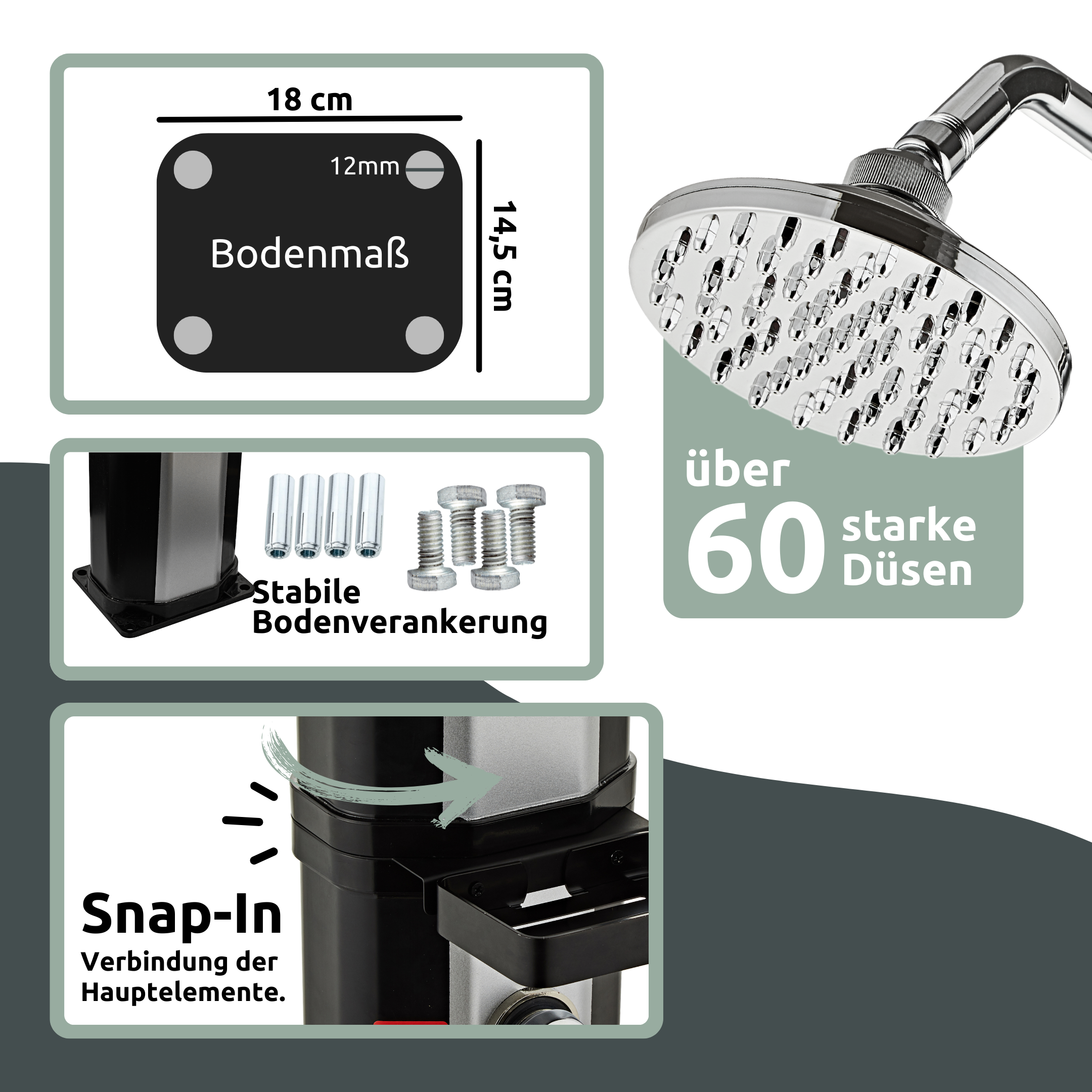 Solardusche mit Wasserspeicher für Pool, Garten und Camping - Gartendusche inkl. Schutzhülle