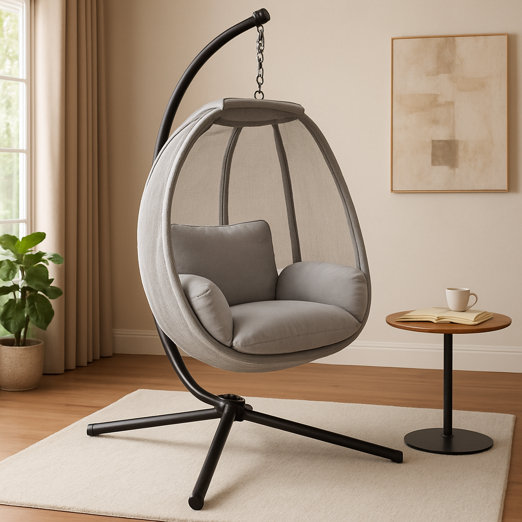 Hängesessel mit Gestell I Indoor & Outdoor inkl. Kuscheldecke