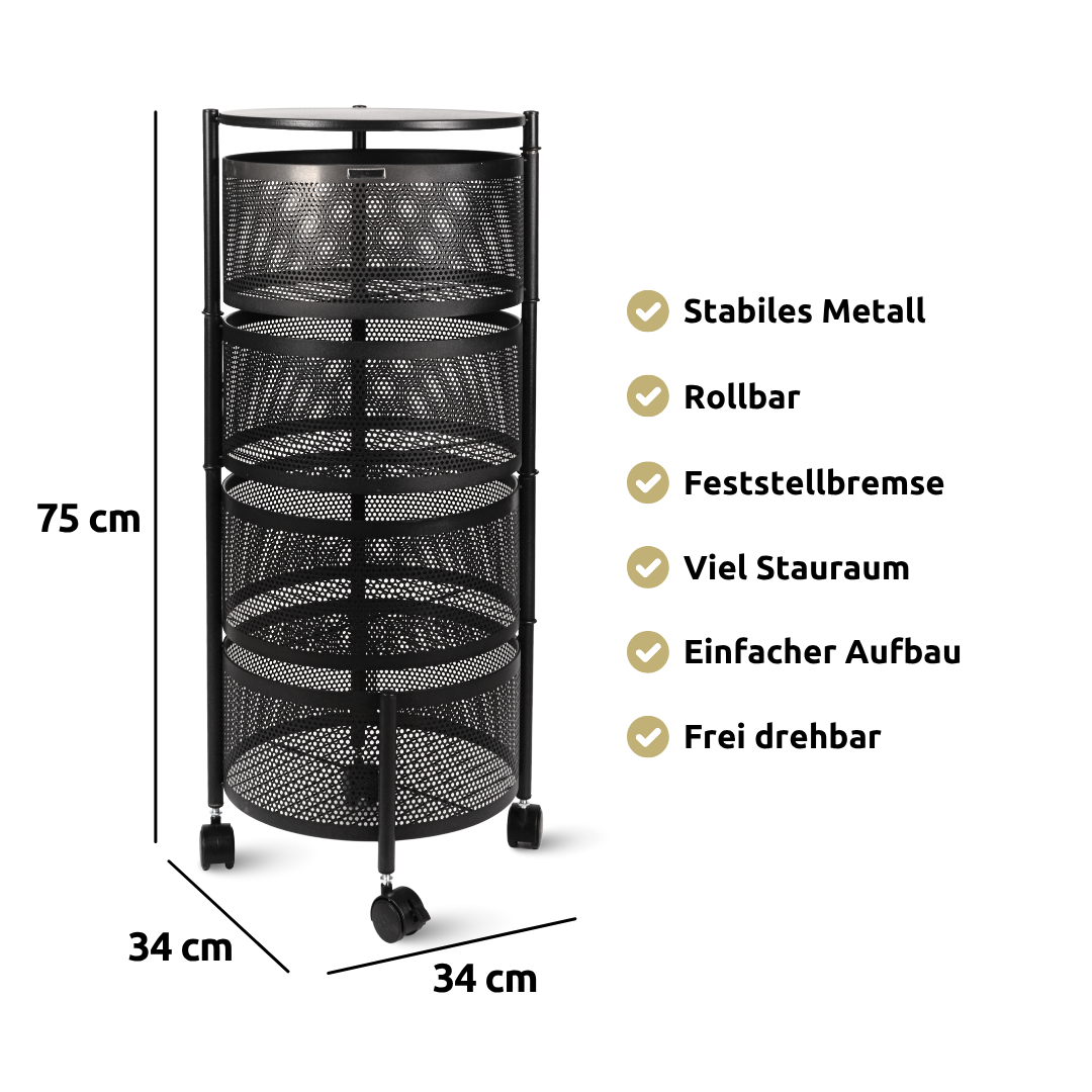 Rollwagen mit 4 schwenkbaren Ebenen