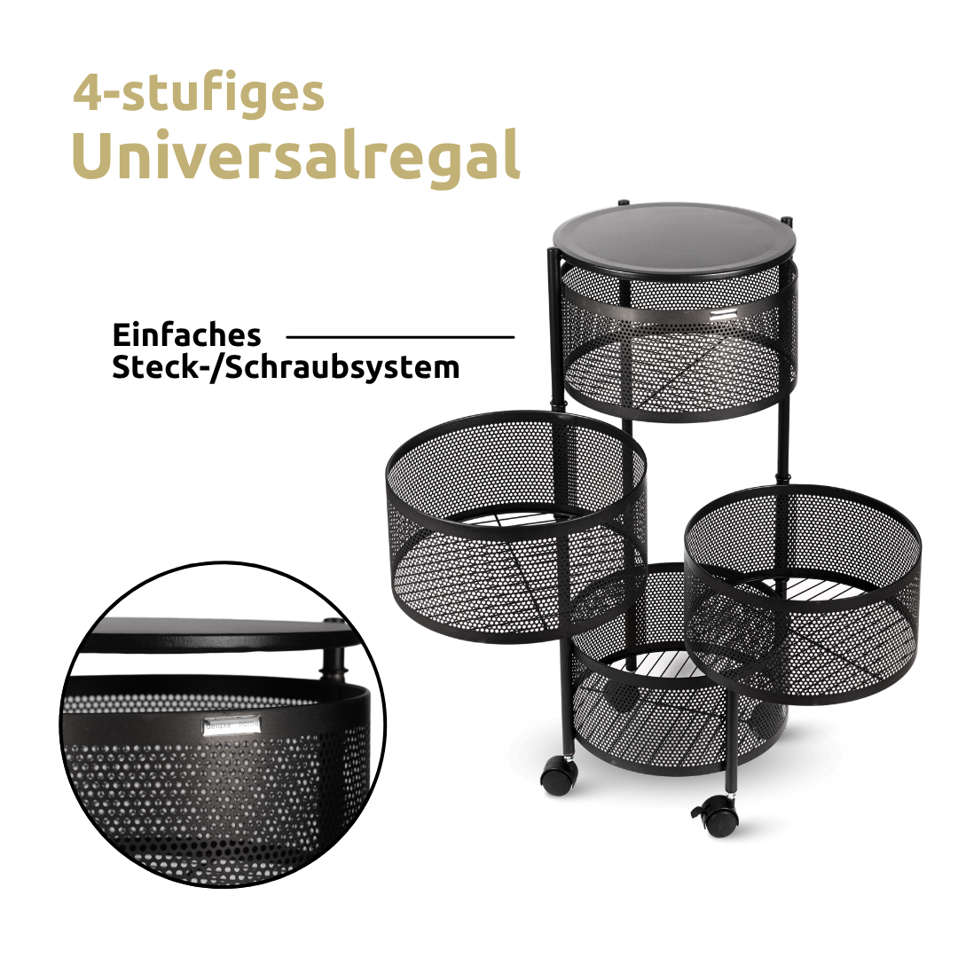Rollwagen mit 4 schwenkbaren Ebenen
