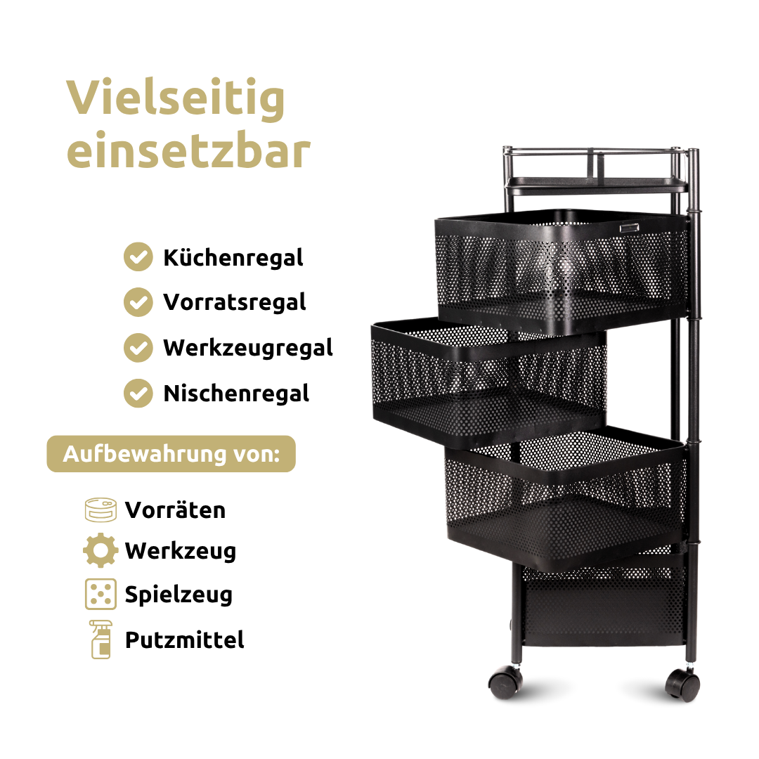 Rollwagen mit 4 schwenkbaren Ebenen