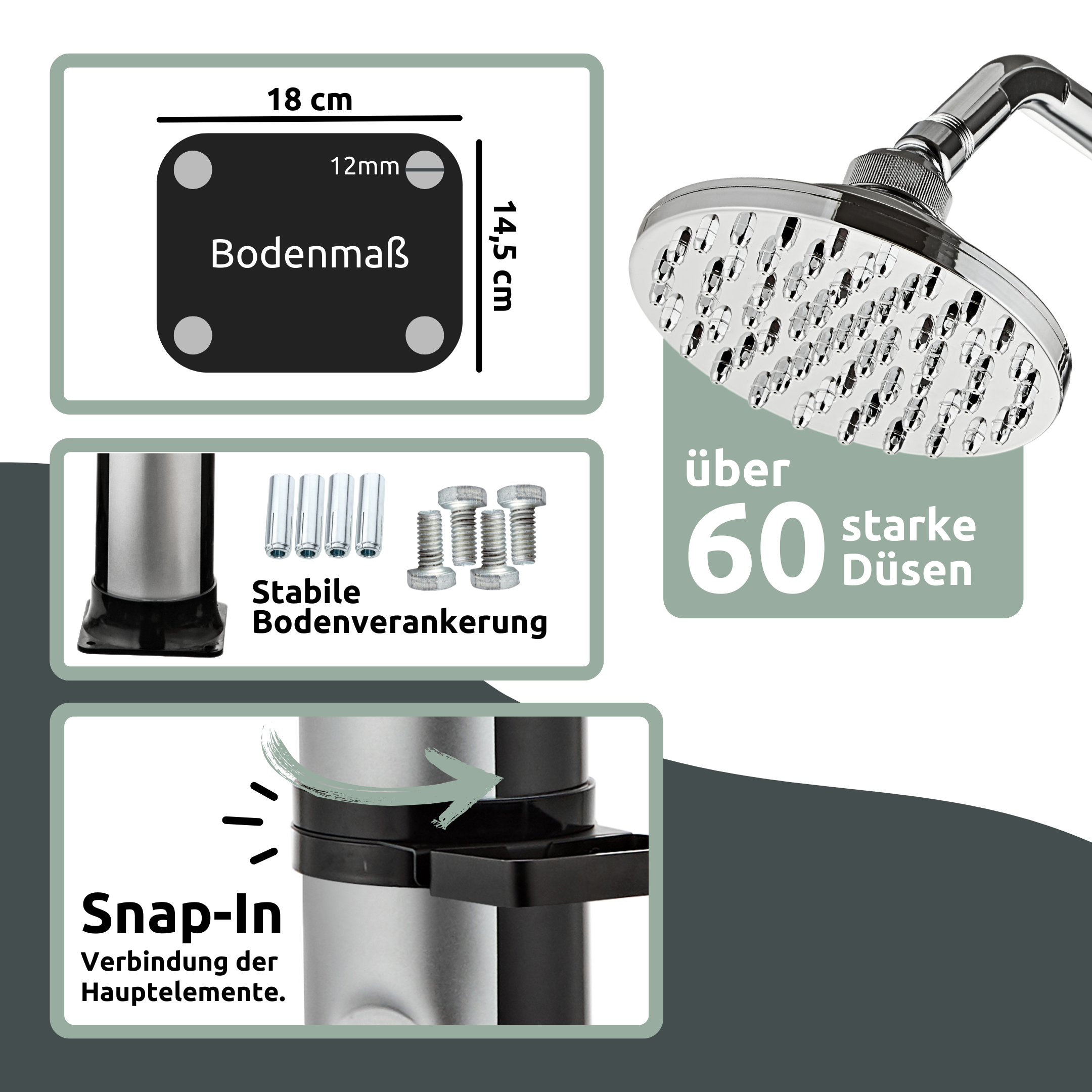 Solardusche mit Wasserspeicher für Pool, Garten und Camping - Gartendusche inkl. Schutzhülle