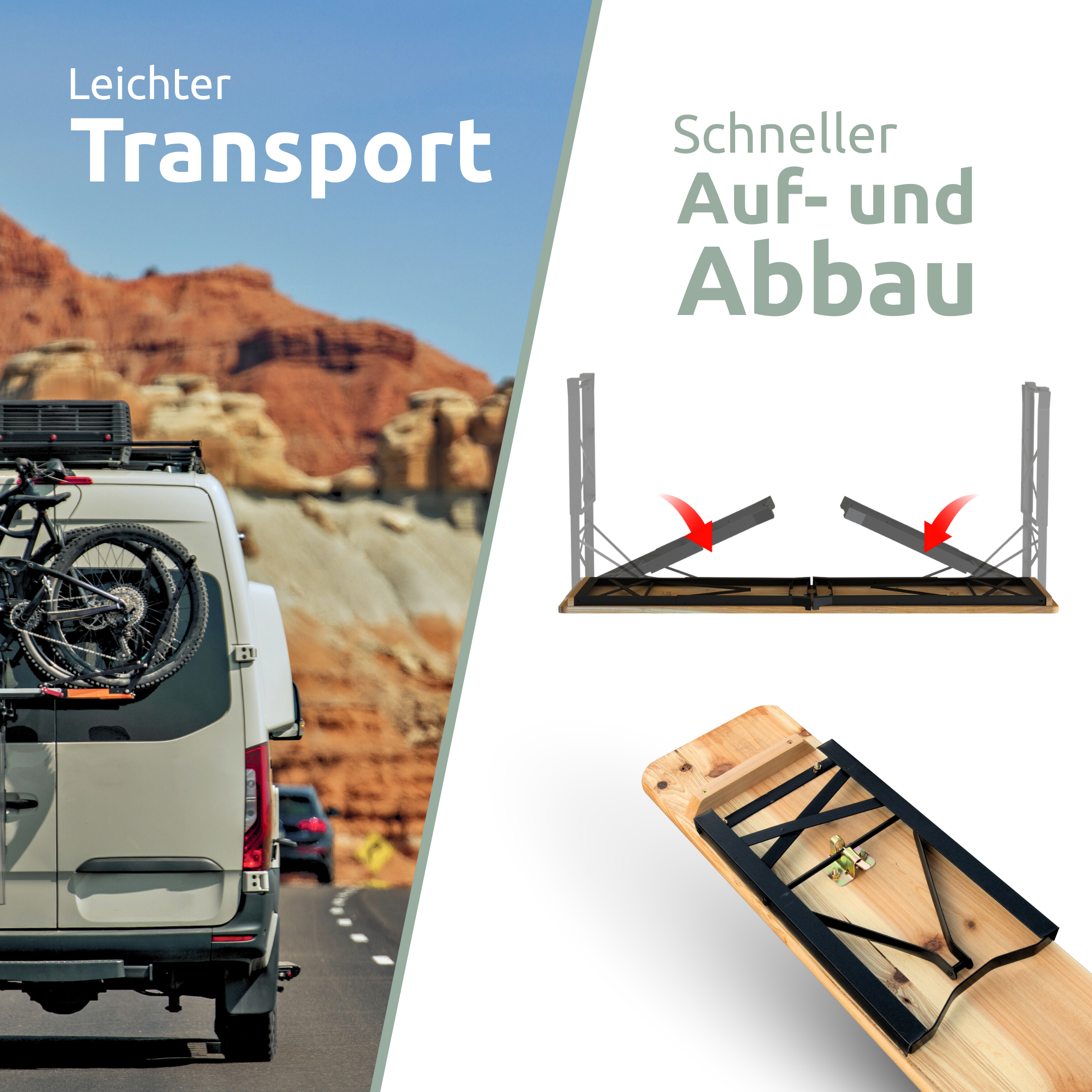 Bierzeltgarnitur - mehrteilig & klappbar inkl. Wandhalterung