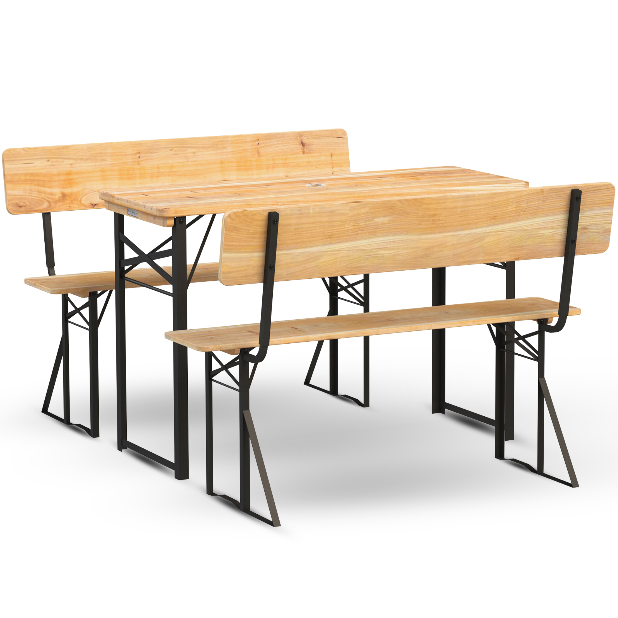 Bierzeltgarnitur - mehrteilig & klappbar inkl. Wandhalterung