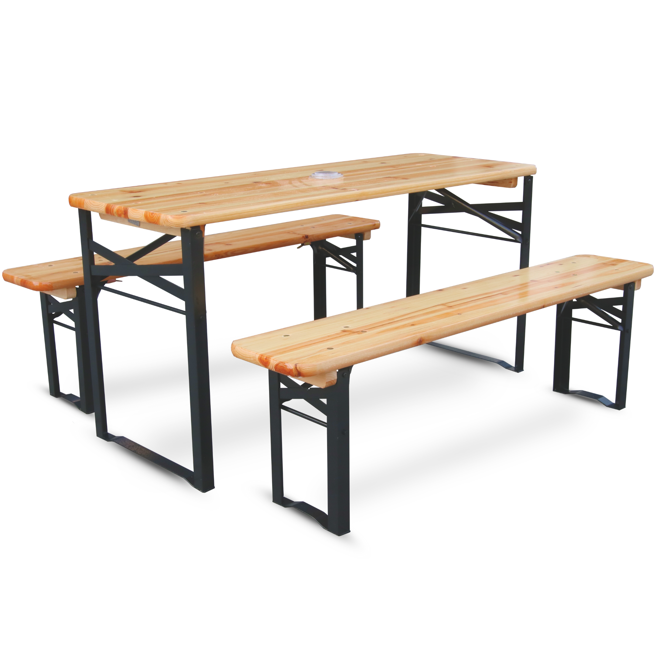 Bierzeltgarnitur - mehrteilig & klappbar inkl. Wandhalterung