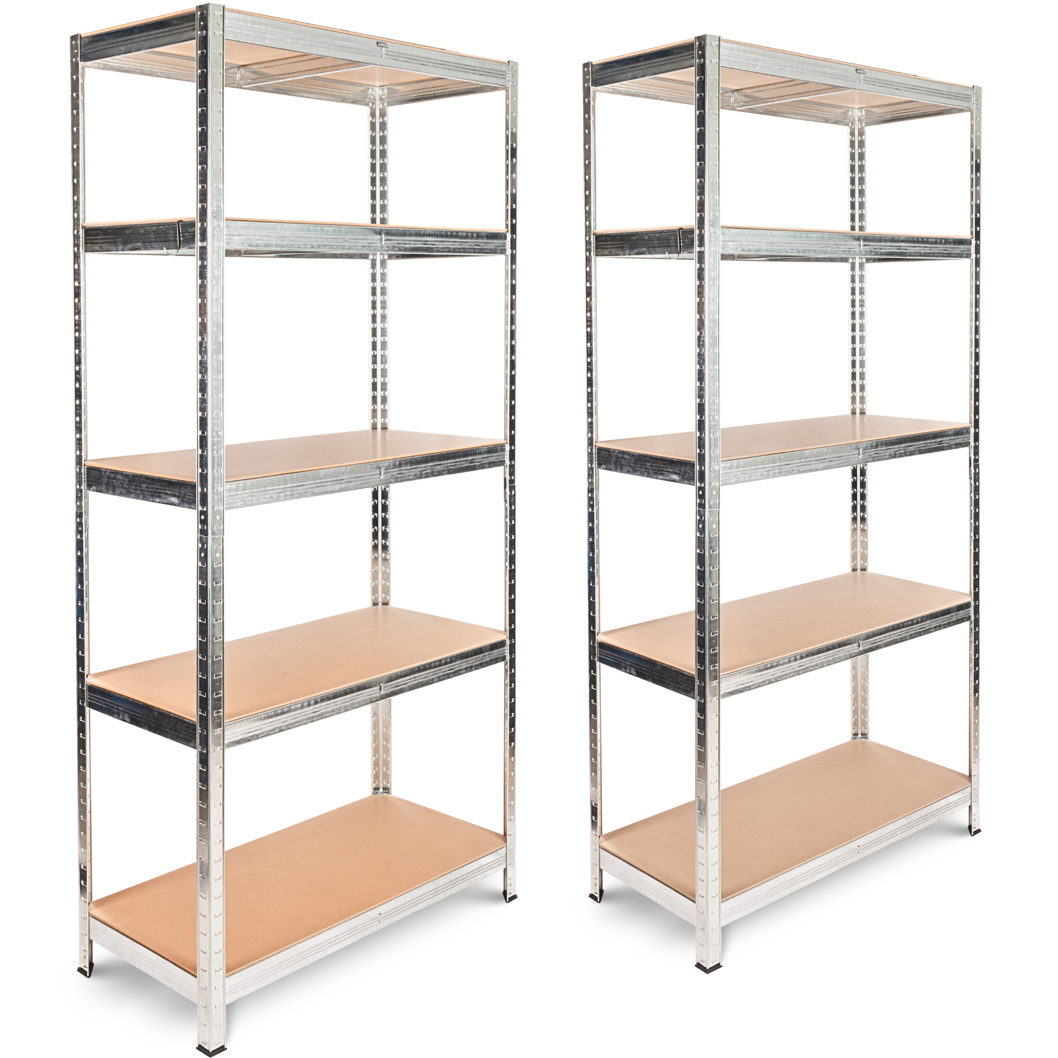 Schwerlastregal 90x40x180cm I belastbar bis 875kg I 5 Ablagen + Haken