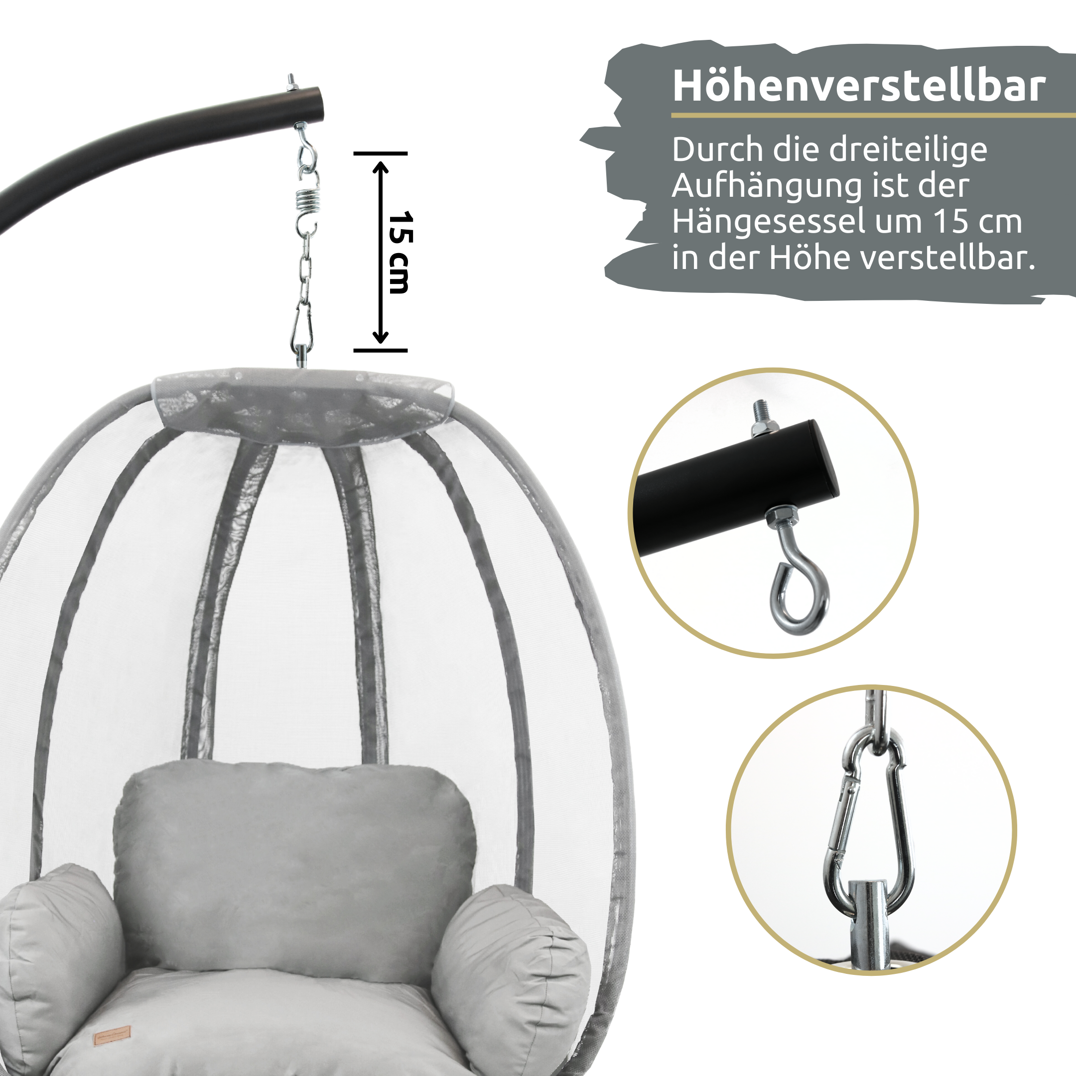 Hängesessel mit Gestell I Indoor & Outdoor inkl. Kuscheldecke