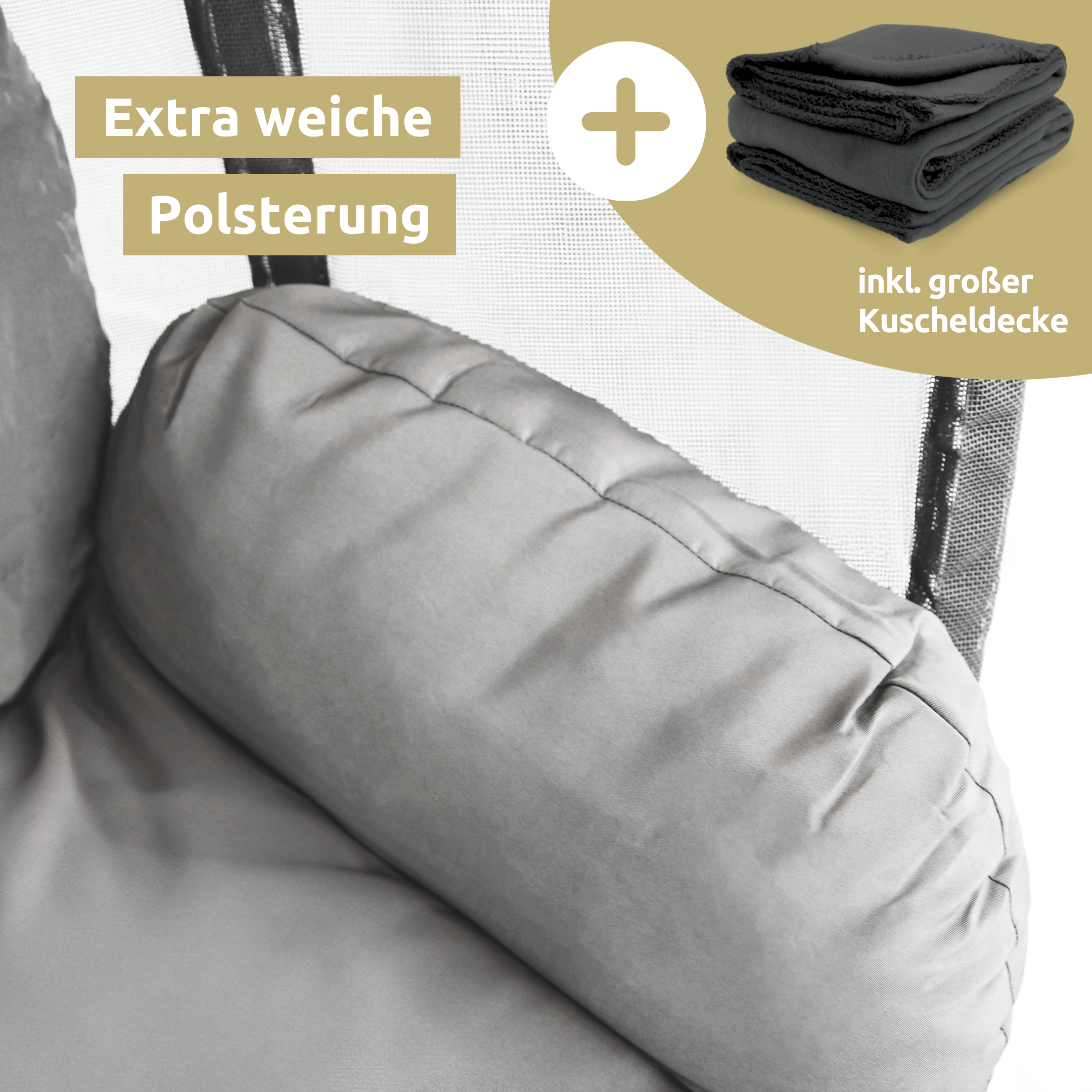 Hängesessel mit Gestell I Indoor & Outdoor inkl. Kuscheldecke