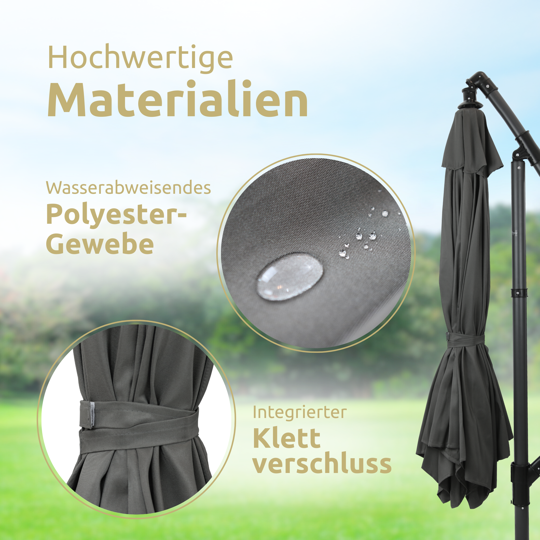 Sonnenschirm Ampelschirm mit Ständer ⌀ 270cm