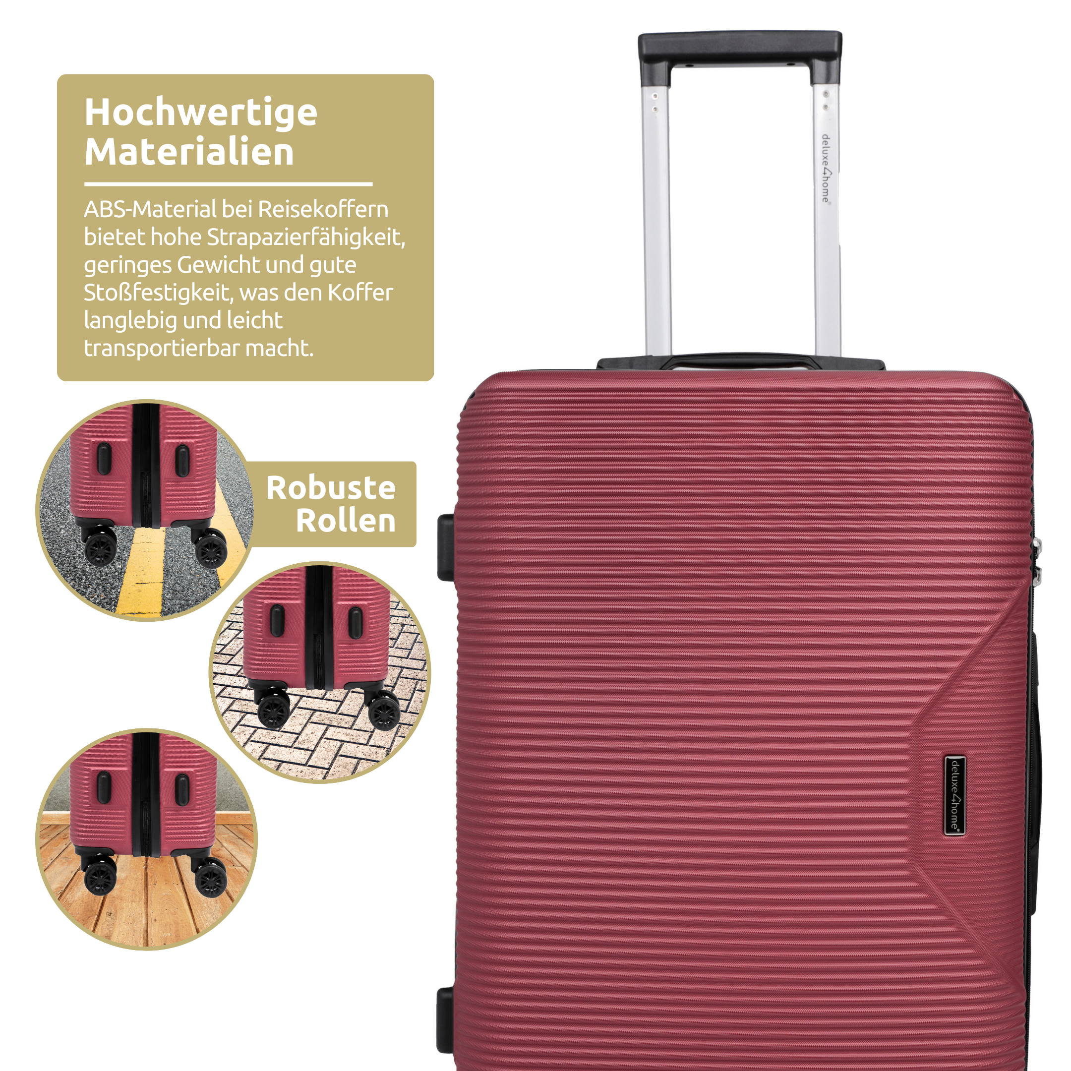 4-teiliges Hartschalenkofferset mit Schloss