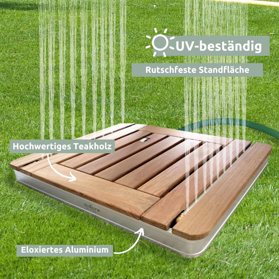 Bodendusche für Pool, Garten und Camping - Gartendusche mit Zubehör