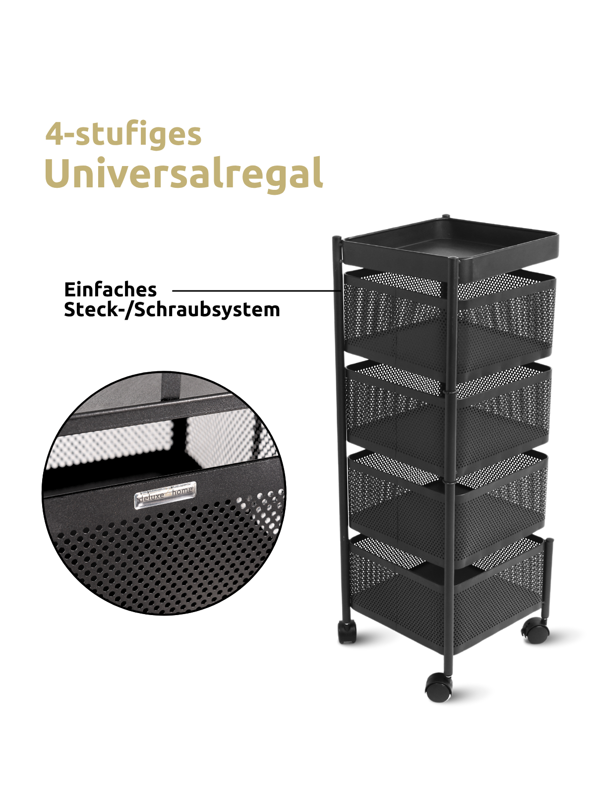 Rollwagen mit 4 schwenkbaren Ebenen