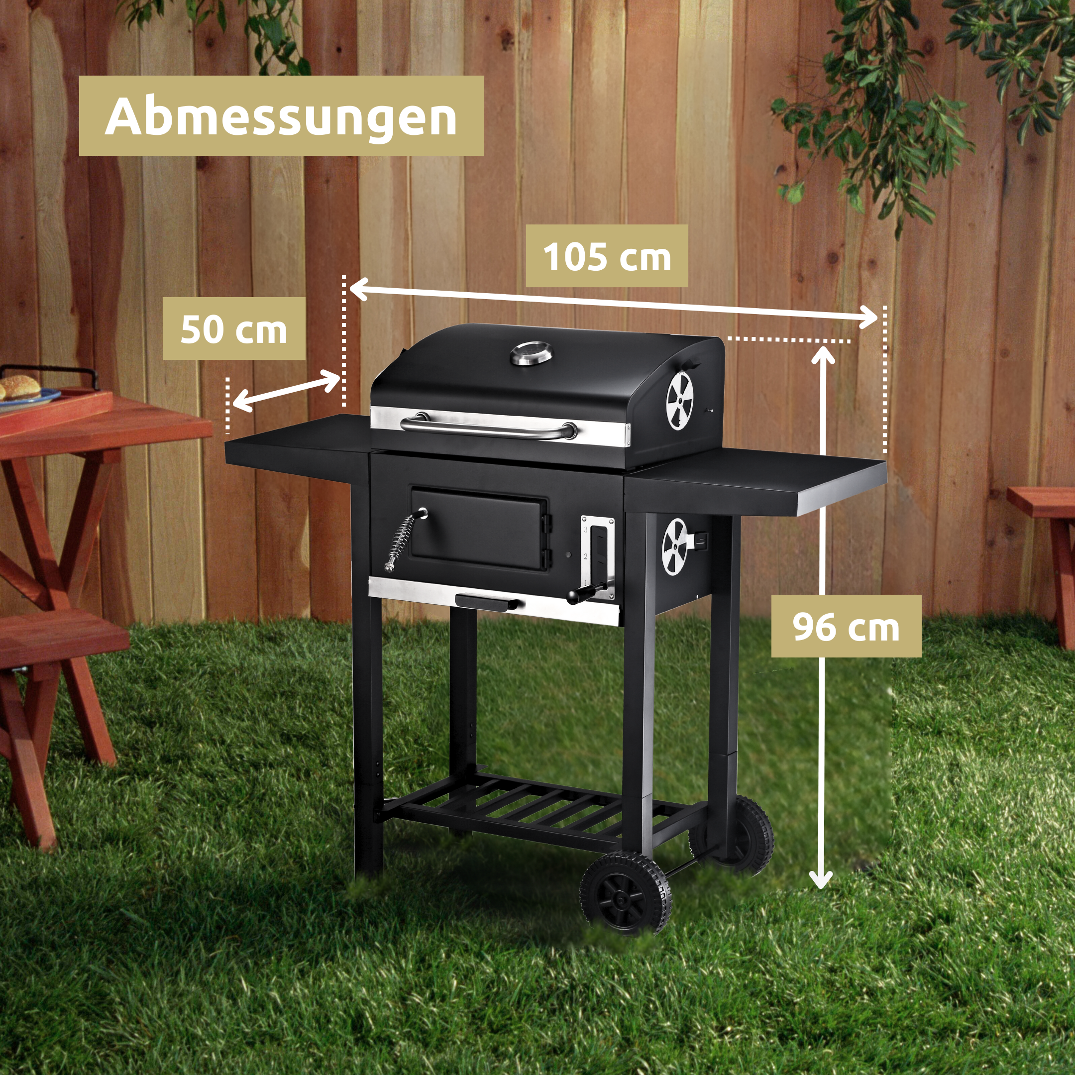 Tramontina Holzkohlegrill Mit Deckel – Klein, Tragbar, Ideal Für Picknick & Balkon