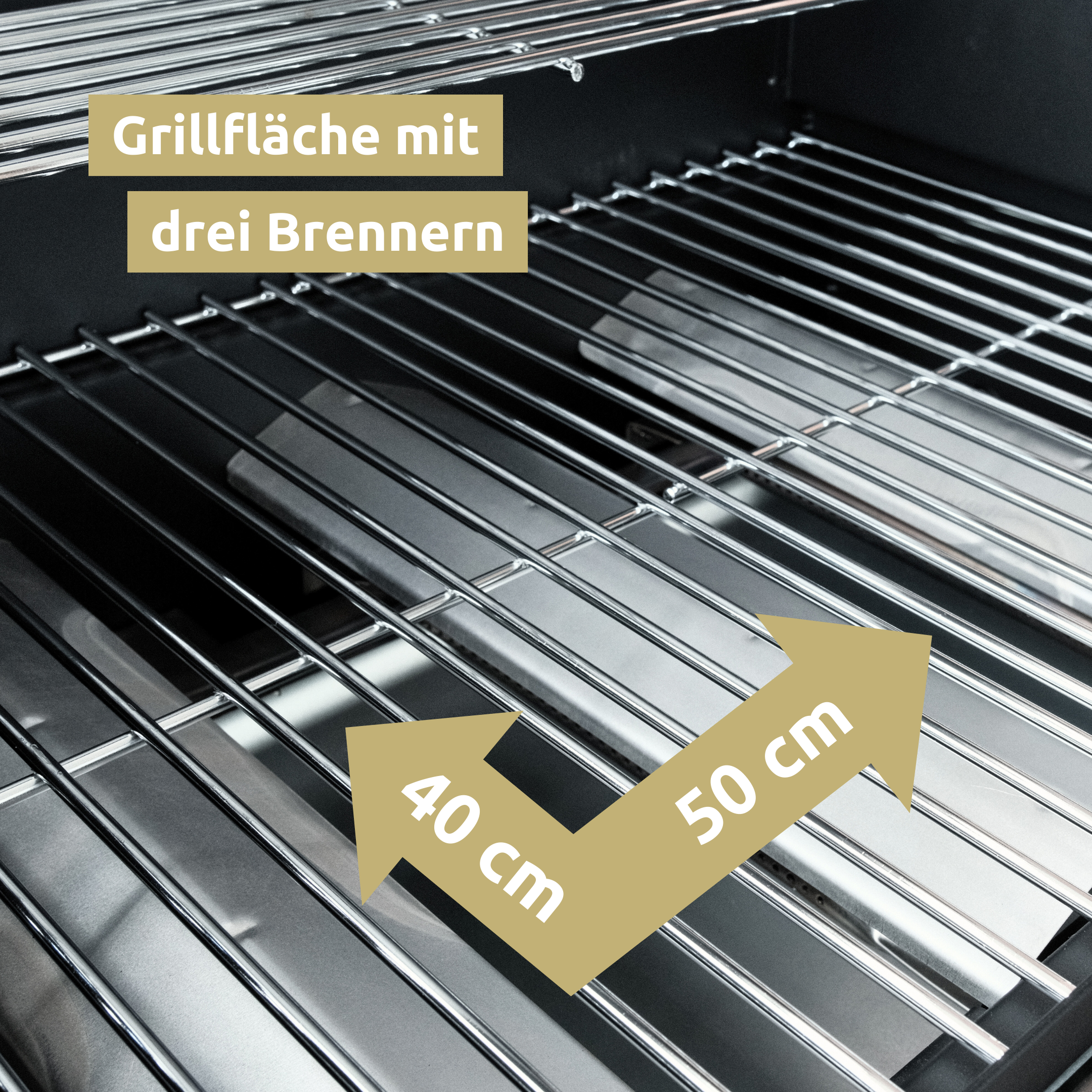 Grillwagen Gasgrill mit Deckel, 3 + 1 Seitenbrenner, Thermometer uvm.